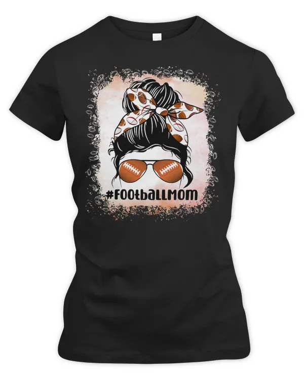 Football Bleached Football Mom Life Messy Bun Mom 19
