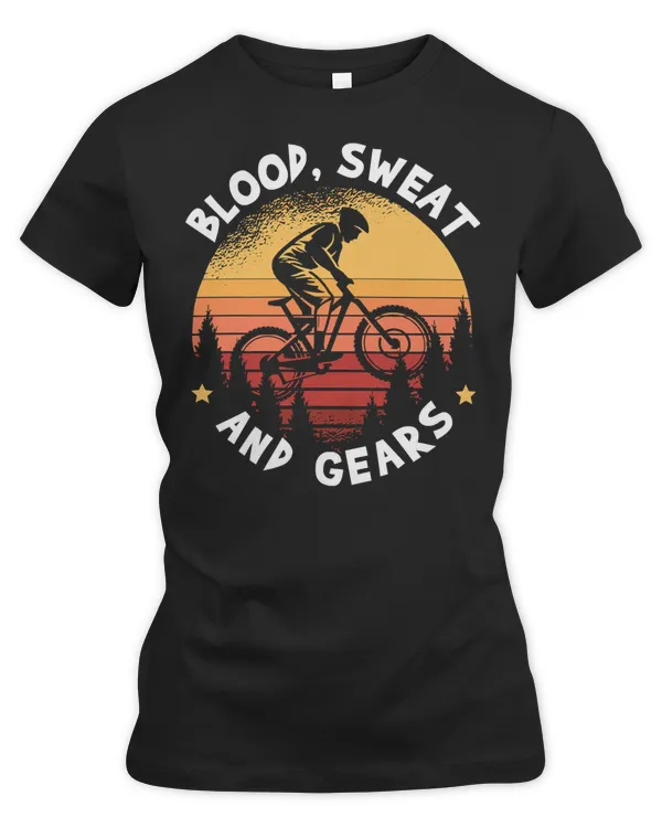 Cycling Bicycle Blood Sweat And Gears Funny Mountain Biking 676 Road Bike