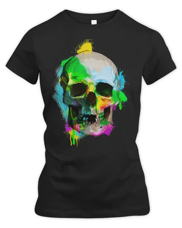 Skull Lover Skeleton With Colored Paint Skulls
