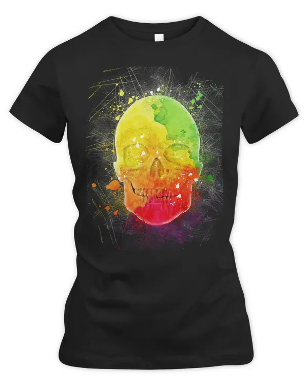 Skull Lover Skeleton with splatter colors Skulls