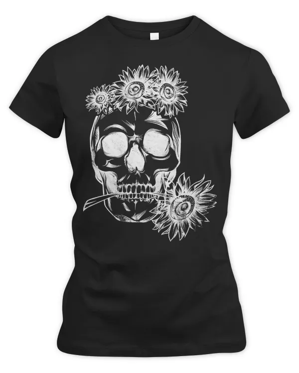 Skull Lover Skeleton Yellow Bandana Cute Sunflower Skull Hippie Skulls