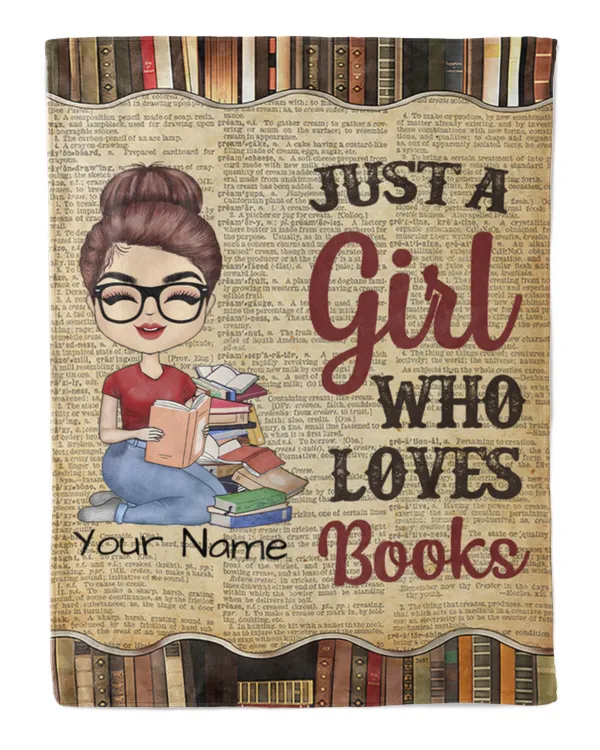 Just A Girl Who Loves Books Blanket Custom Name