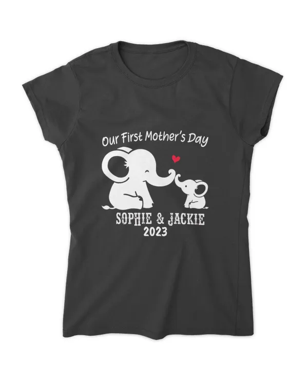 Custom name, custom year Tshirt-Our first time Mother's Day, First time Mom Tshirt, Mom Tshirt, Gift for Mom |treasurelife.store