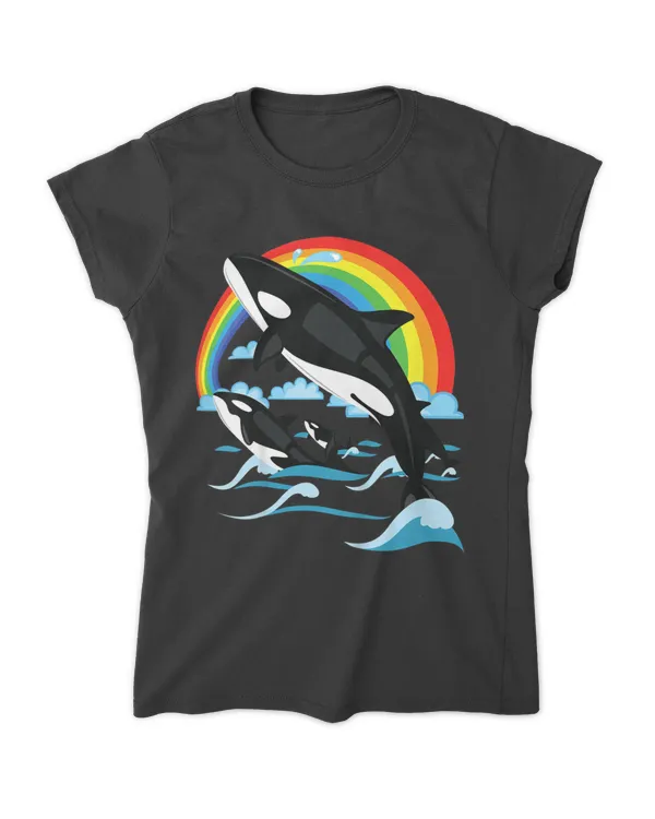 Orca Whale Jumping Orcas Whale Watching For Men Women Kids T-shirt