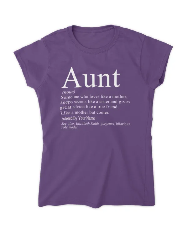 Best Aunt Personalized Definition Quote T-Shirt, Gifts For Auntie, Gifts Idea For Auntie
