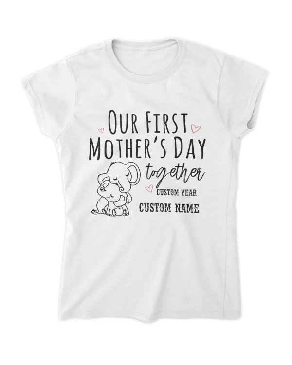 Custom name , custom year Tshirt,  First time Mom Tshirt , First time Mother's Day Tshirt|treasurelife.store