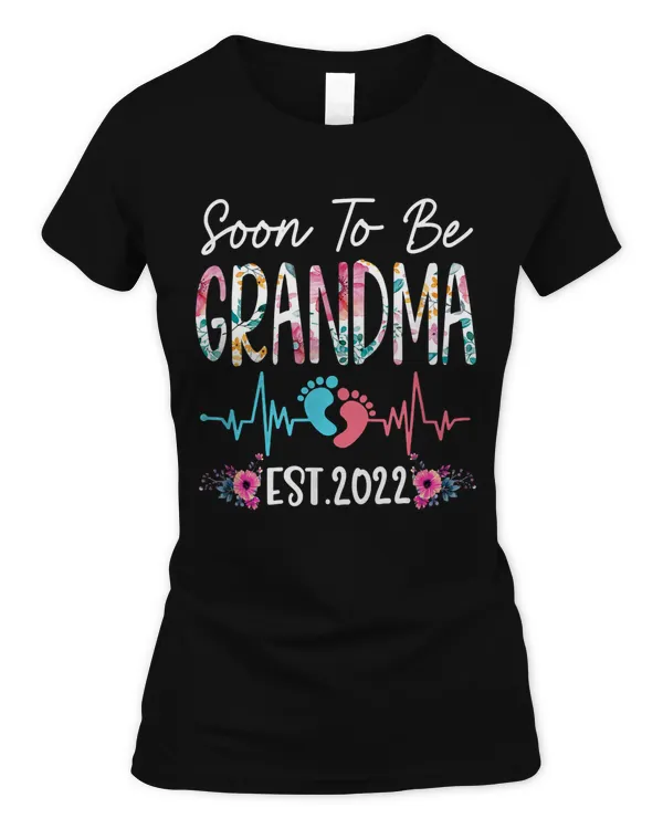 Soon To Be Grandma Est 2022 Funny Floral Mother's Day T-Shirt