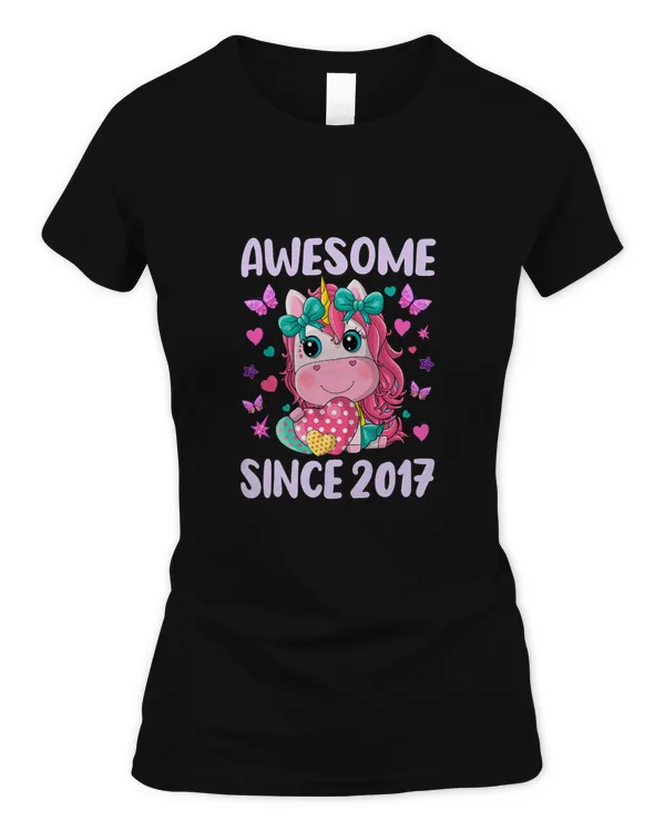 4th Birthday Party Unicorn Girl 4 Years Old Birthday T-Shirt