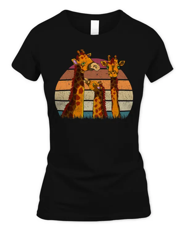Giraffe Africa Safari Animal Family Zoo Keeper Retro Giraffe 56