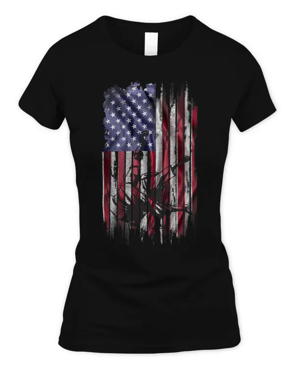 Vintage USA American Flag Judo Judoka Judoist Silhouette