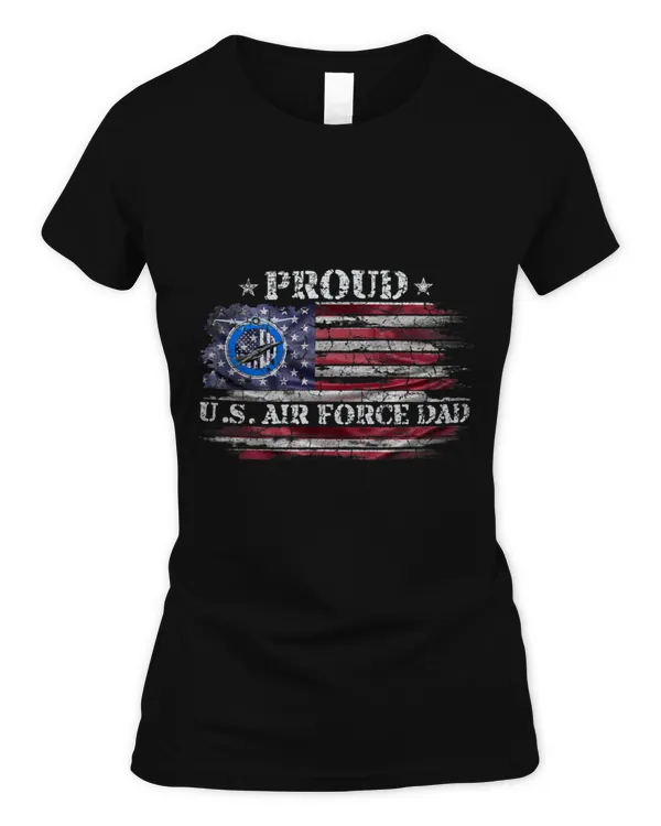 Vintage USA American Flag Proud Air Force Veteran Dad Funny