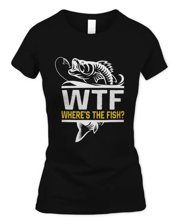 Wheres The Fish WTF Mens Funny Fishing