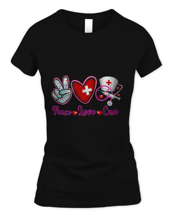 Womens Peace Love CNA Nurse Nursing Gifts Men Women Kids