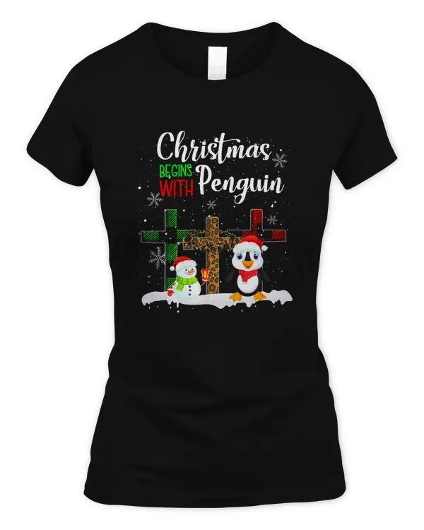Christmas Begins With Penguin Costume Xmas Gifts T-Shirt