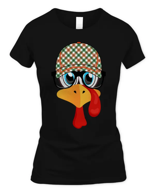 Cute Baseball thanksgiving turkey face plaid fall baseball cap 2glasses 1 - Women's Standard T-Shirt Women's Standard T-Shirt
