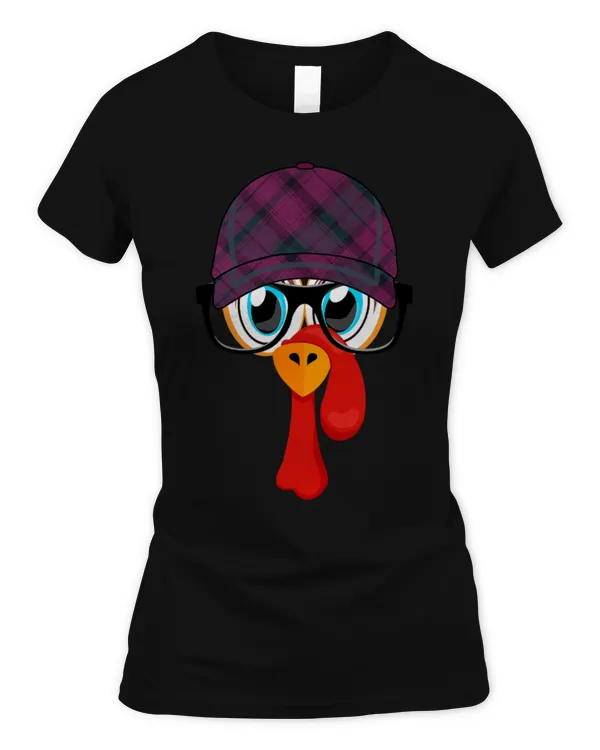 Cute Baseball thanksgiving turkey face plaid fall baseball cap 2glasses 7 - Women's Standard T-Shirt Women's Standard T-Shirt