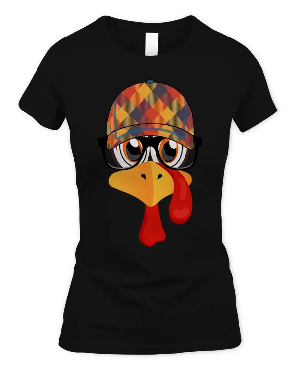 Cute Baseball thanksgiving turkey face plaid fall baseball cap 2glasses - Women's Standard T-Shirt Women's Standard T-Shirt