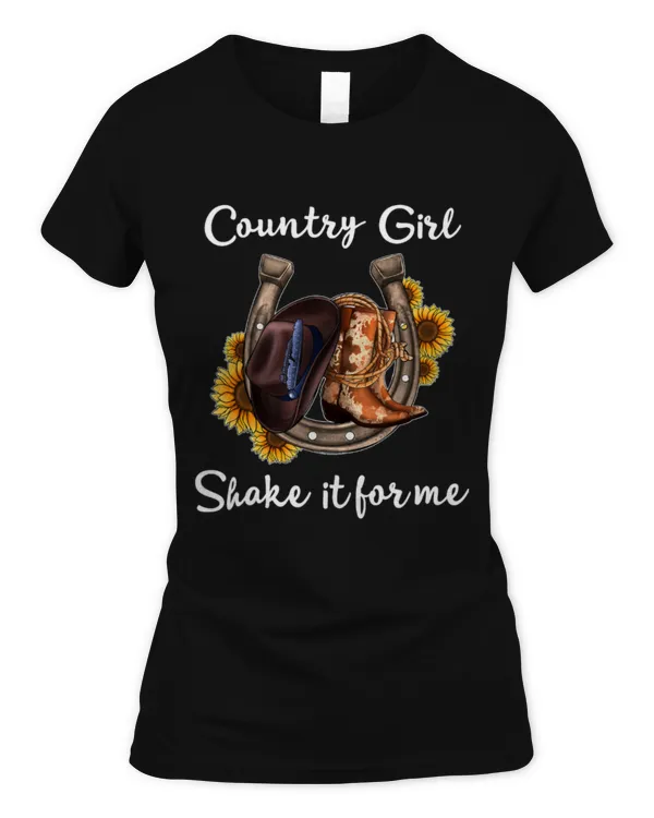 Shakes It For Me Country Music Cowgirl Boots Shirt Sunflower