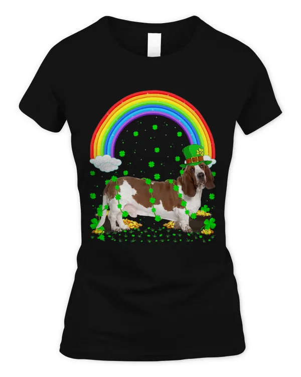 shamrock 2rainbow basset hound st patricks day