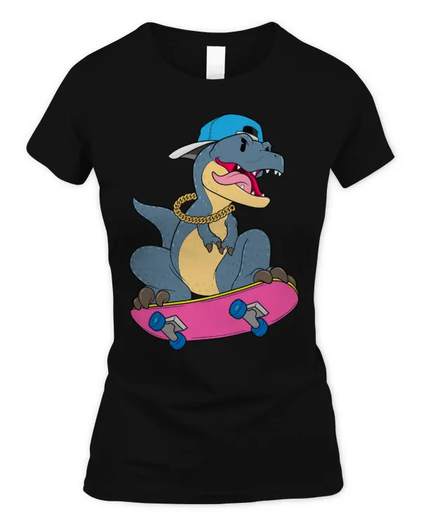 Animal Dinosaur Skateboarding Dinosaur T Rex Dino RAD Skateboard 80s Skater