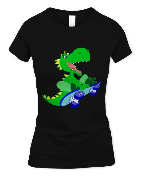 Animal Dinosaur Skater Dinosaur on Skateboard Cute