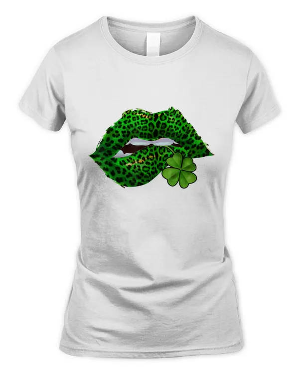 Green Lips Sexy Irish Leopard Shamrock St Patricks Day