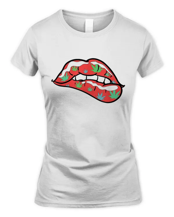 Sexy Lips Cannabis Marijuana Weed Pot Leaf Lovers Gift
