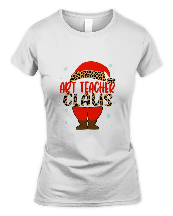 Art Teacher Claus Christmas Santa Hat pajamas matching Xmas T-Shirt