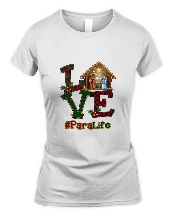 Paraprofessional Love Jesus Christmas Xmas Christian Noel T-Shirt