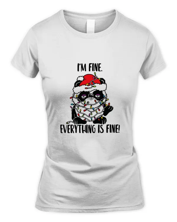 Christmas Lights I'm Fine Everything Is Fine Ugly Christmas T-Shirt