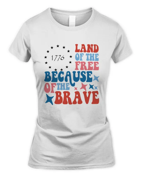 America Land Of The Free Because Of The Brave Shirt, Fourth of July Shirt, 4th Of July Shirt, Retro Smiley Face, usa shirt, freedom