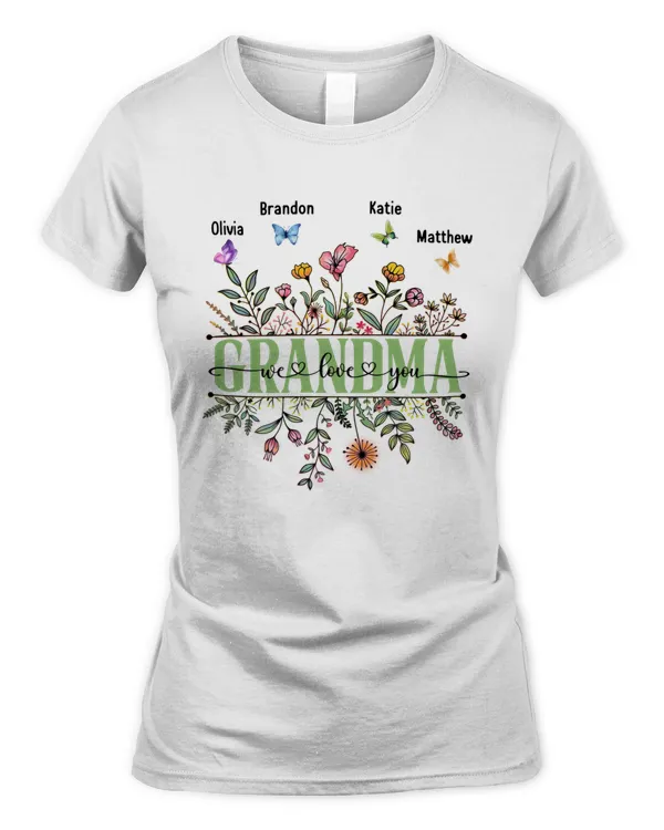 Custom Grandma/Nana/Mimi Flower & Butterfly