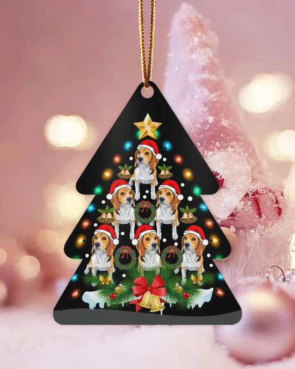 Funny Dog Beagle Christmas Tree Ornament