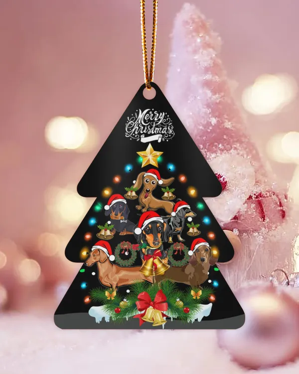 Funny Dog DACHSHUND Christmas Tree Ornament