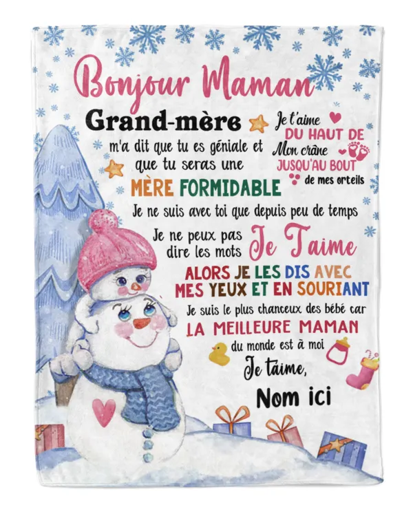 Bonjour maman Papa m'a dit que tu es géniale et que tu seras une mère formidable