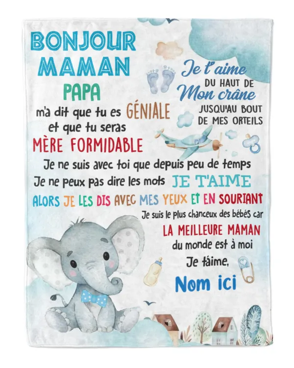 Bonjour maman PAPA m'a dit que tu es géniale et que tu seras une mère formidable