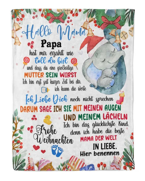 Hallo Mama, Papa hat mir erzählt wie toll du bist und dass du eine großartige Mutter sein wirst.