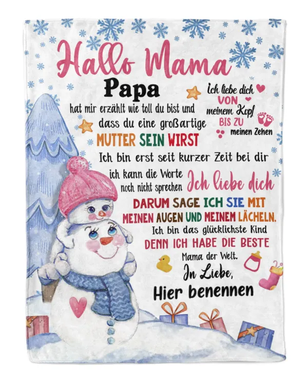 Hallo Mama, Papa hat mir erzählt wie toll du bist und dass du eine großartige Mutter sein wirst