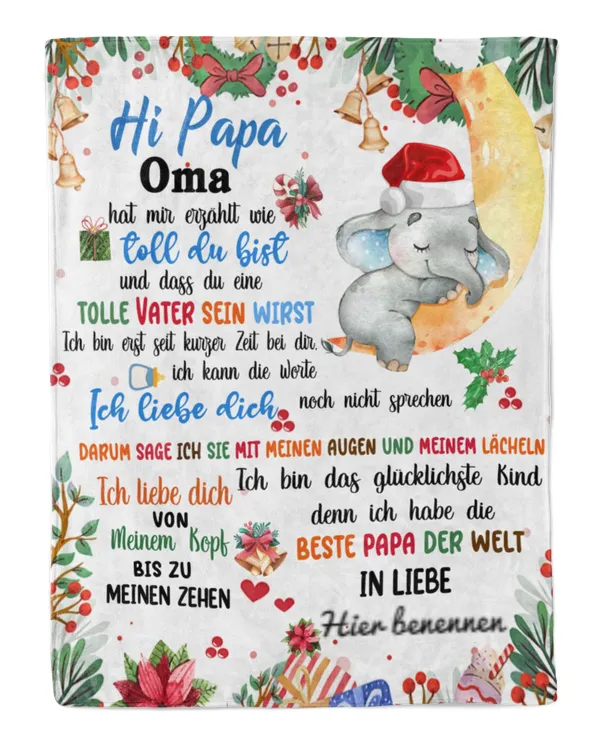 Hi Papa, Oma hat mir erzählt wie toll du bist und dass du eine tolle Mutter sein wirst.