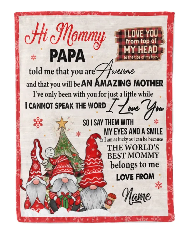 Hi mommy Papa told me that you are awesome and that you will be an Amazing Mother