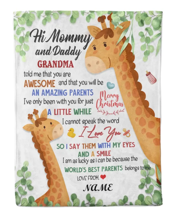 Hi mommy and daddy Grandma told me that you are awesome and that you will be an amazing parents