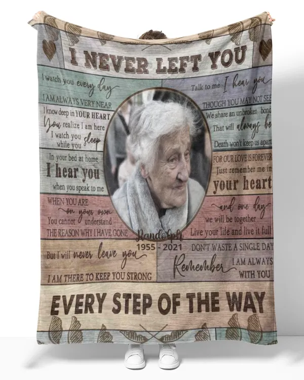 Personalized Custom I Never Left You Memorial Memory Photo Blanket Sherpa Fleece Blanket FBL22