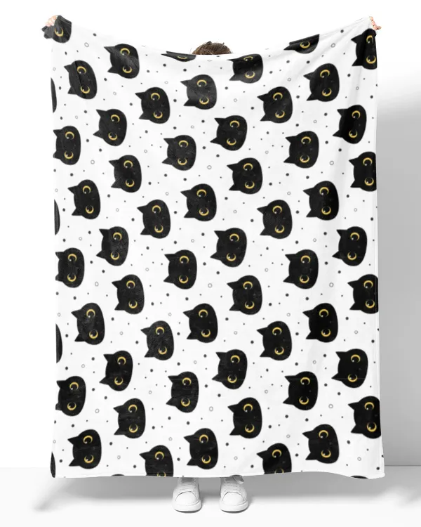 Black Cat Pattern Blanket