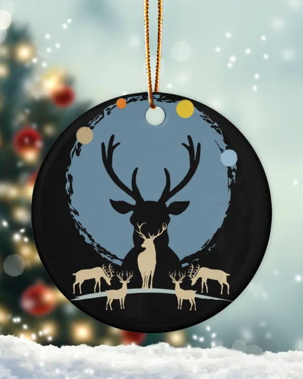 Deers Traveling For Dark
