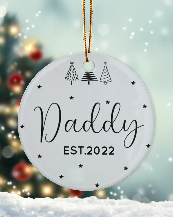 Personalized Custom New Dad Daddy First Christmas Ornament