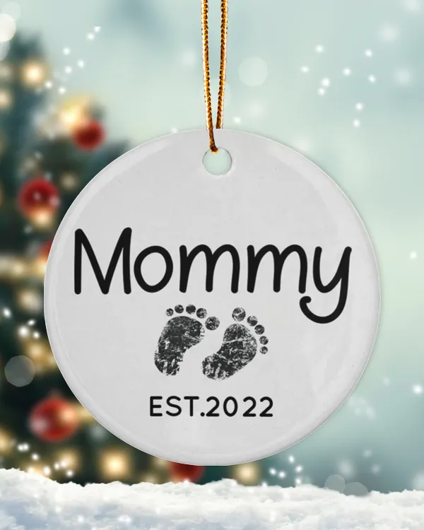 Personalized Custom New Mom Mommy Pregnancy Announcement Ceramic Ornament