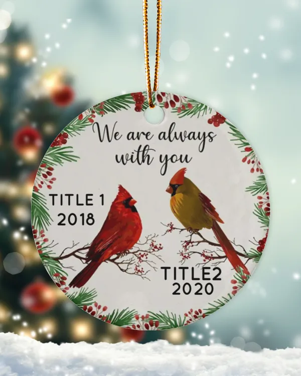 Personalized Custom Dad Mom Grandma Grandpa Memorial Cardinal Bird Ceramic Ornament