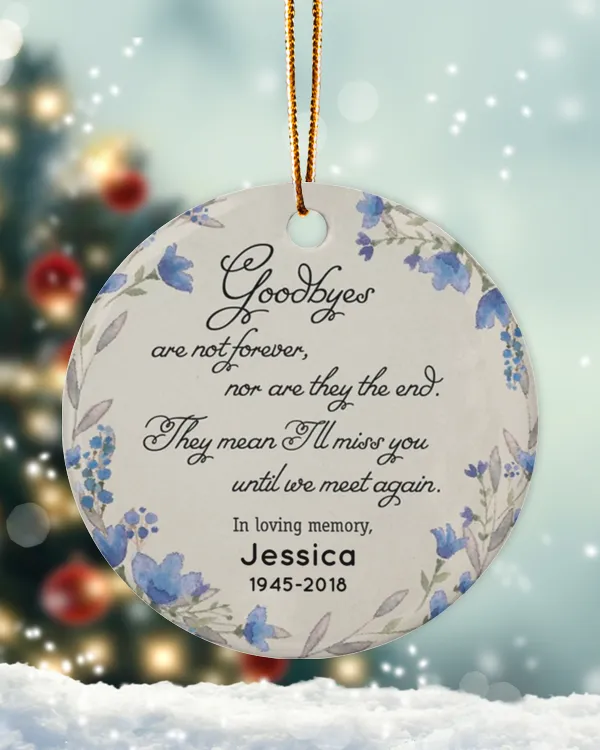 Personalized Custom Memorial In Loving Memory Ceramic Ornament