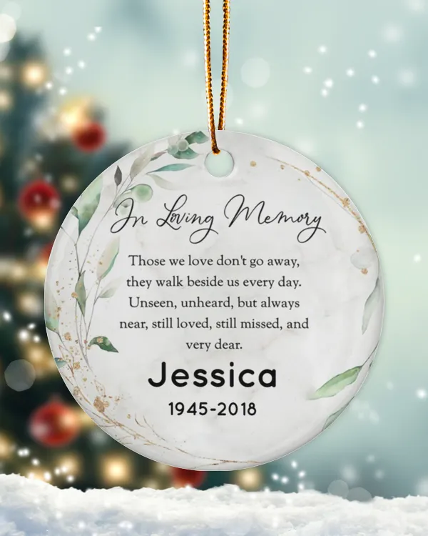 Personalized Custom Memorial In Loving Memory Lost But Never Forgotten Ceramic Ornament
