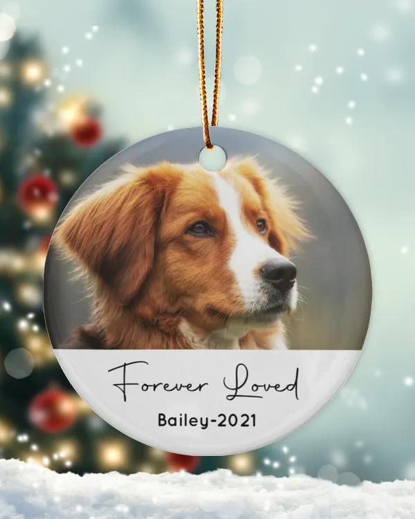 Personalized Custom Photo Dog Cat Pet Memorial Christmas Ornament ORN01